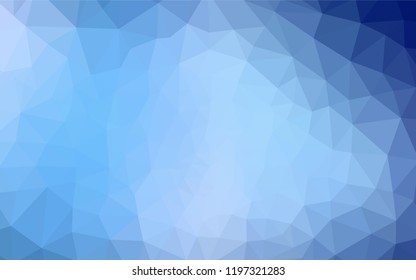 Dark BLUE vector polygonal background. Colorful illustration in polygonal style with gradient. Best triangular design for your business.