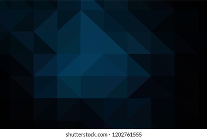Dark BLUE vector polygonal background. Creative geometric illustration in Origami style with gradient. Completely new template for your banner.
