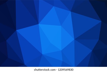 Dark BLUE vector polygonal background. Shining polygonal illustration, which consist of triangles. Pattern for a brand book's backdrop.