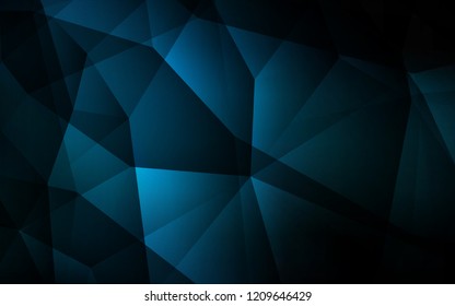 Dark BLUE vector polygonal background. Colorful abstract illustration with triangles. Brand new style for your business design.