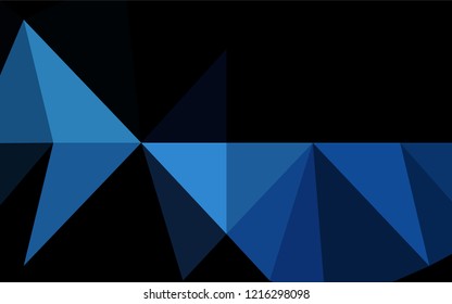 Dark BLUE vector polygonal background. Creative illustration in halftone style with gradient. The best triangular design for your business.