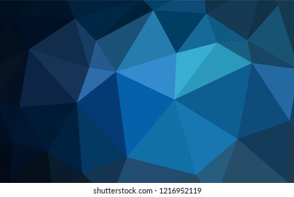 Dark BLUE vector polygonal background. Colorful illustration in abstract style with triangles. Pattern for a brand book's backdrop.