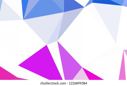 Dark BLUE vector polygonal background. Shining polygonal illustration, which consist of triangles. Template for cell phone's backgrounds.