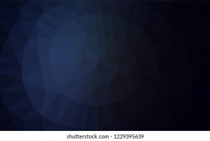 Dark BLUE vector polygonal background. Triangular geometric sample with gradient.  Triangular pattern for your business design.