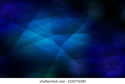 Dark BLUE vector polygonal background. Elegant bright polygonal illustration with gradient. Brand new style for your business design.