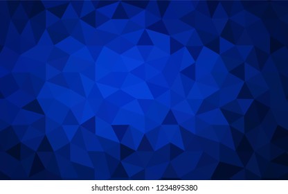 Dark BLUE vector polygonal background. Shining colorful illustration with triangles. Template for cell phone's backgrounds.