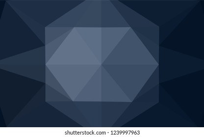 Dark BLUE vector polygonal background. Geometric illustration in Origami style with gradient.  Brand new style for your business design.