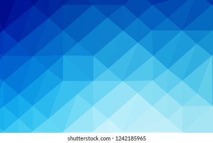 Dark BLUE vector polygonal background. Shining illustration, which consist of triangles. Triangular pattern for your business design.