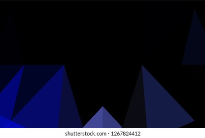 Dark BLUE vector polygonal background. Shining illustration, which consist of triangles. The completely new template can be used for your brand book.