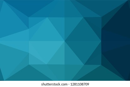 Dark BLUE vector polygonal background. Glitter abstract illustration with an elegant design. Triangular pattern for your business design.