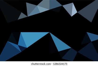 Dark BLUE vector polygonal background. Shining illustration, which consist of triangles. Brand new design for your business.