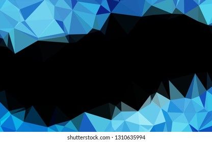 Dark BLUE vector polygonal background. A sample with polygonal shapes. Polygonal design for your web site.