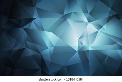 Dark BLUE vector polygonal background. Creative illustration in halftone style with triangles. A completely new design for your leaflet.