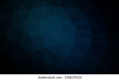 Dark BLUE vector polygonal background. Modern geometrical abstract illustration with gradient. Elegant pattern for a brand book.