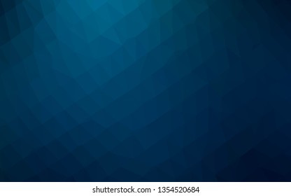 Dark BLUE vector polygonal background. Modern geometrical abstract illustration with gradient. New texture for your design.