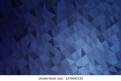 Dark BLUE vector polygonal background. Colorful illustration in Origami style with gradient.  New texture for your design.