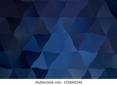 Dark BLUE vector polygonal background. Shining polygonal illustration, which consist of triangles. Polygonal design for your web site.