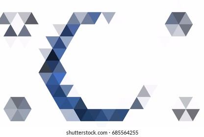 Dark BLUE vector polygonal background. Colorful abstract illustration with gradient. A completely new design for your business.