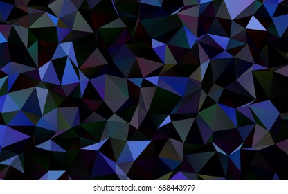 Dark BLUE vector polygonal background. Triangular geometric sample with gradient.  The elegant pattern can be used as part of a brand book.