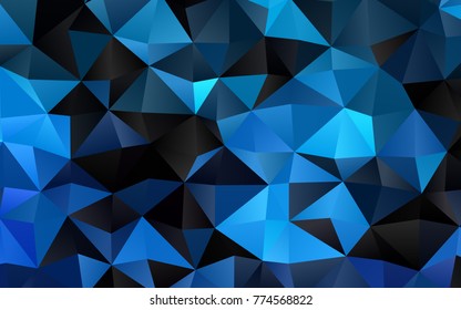 Dark BLUE vector polygonal background. Shining colored illustration in a brand-new style. The textured pattern can be used for background.