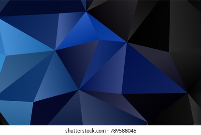 Dark BLUE vector polygonal background. A completely new color illustration in a vague style. Brand-new design for your business.