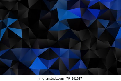 Dark BLUE vector polygonal background. Creative illustration in halftone style with gradient. Brand-new style for your business design.