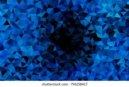 Dark BLUE vector polygonal background. Creative geometric illustration in Origami style with gradient. The best triangular design for your business.