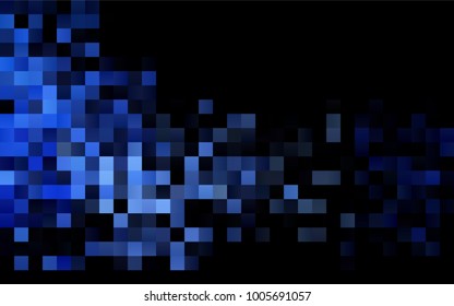 Dark BLUE vector polygonal illustration, which consist of rectangles. Rectangular pattern for your business design. Geometric background in Origami style with gradient. 