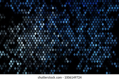 Dark BLUE vector polygonal illustration consisting of rectangles. Rectangular design for your business. Creative geometric background in origami style with gradient.