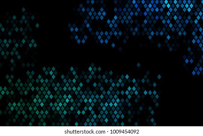 Dark BLUE vector polygonal illustration consisting of rectangles. Rectangular design for your business. Creative geometric background in origami style with gradient.