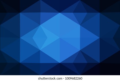 DARK BLUE vector polygonal illustration, which consist of triangles. Triangular design for your business. Creative geometric background in Origami style with gradient