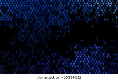 Dark BLUE vector polygonal illustration, which consist of rectangles. Rectangular pattern for your business design. Geometric background in Origami style with gradient. 
