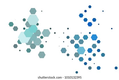 Dark BLUE vector polygonal illustration, which consist of hexagons. Hexagonal pattern for your business design. Geometric background in Origami style with gradient. 