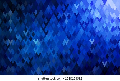 Dark BLUE vector polygonal illustration, which consist of rectangles. Rectangular pattern for your business design. Geometric background in Origami style with gradient. 