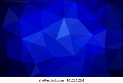 DARK BLUE vector polygonal illustration, which consist of triangles. Triangular pattern for your business design. Geometric background in Origami style with gradient. 