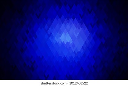 Dark BLUE vector polygonal illustration, which consist of rectangles. Rectangular pattern for your business design. Geometric background in Origami style with gradient. 