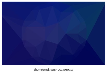 DARK BLUE vector polygonal illustration, which consist of triangles with a gemstone in center. Triangular design of a huge diamond for your business. Creative geometric background of gems.