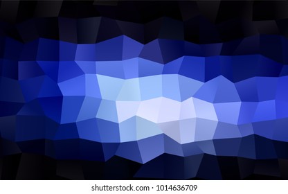 Dark BLUE vector polygonal illustration consisting of rectangles. Rectangular design for your business. Creative geometric background in origami style with gradient.