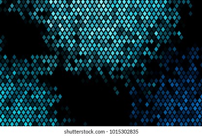 Dark BLUE vector polygonal illustration, which consist of rectangles. Rectangular pattern for your business design. Geometric background in Origami style with gradient. 