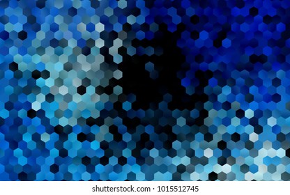 Dark BLUE vector polygonal illustration, which consist of hexagons. Hexagonal design for your business. 