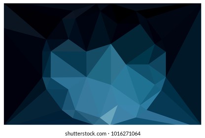 DARK BLUE vector polygonal illustration, which consist of triangles with a gemstone in center. Triangular design of a huge diamond for your business. Creative geometric background of gems.