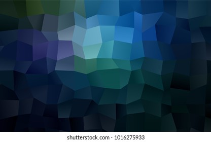 Dark BLUE vector polygonal illustration consisting of rectangles. Rectangular design for your business. Creative geometric background in origami style with gradient.