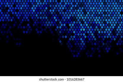 Dark BLUE vector polygonal illustration, which consist of rectangles. Rectangular pattern for your business design. Geometric background in Origami style with gradient. 