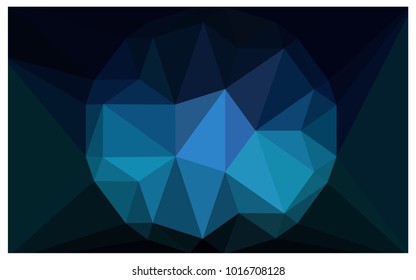 DARK BLUE vector polygonal illustration, which consist of triangles with a gemstone in center. Triangular design of a huge diamond for your business. Creative geometric background of gems.