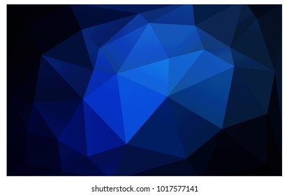 DARK BLUE vector polygonal illustration, which consist of triangles. Triangular design for your business. Creative geometric background in Origami style with gradient