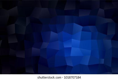 Dark BLUE vector polygonal illustration, which consist of rectangles. Rectangular pattern for your business design. Geometric background in Origami style with gradient. 