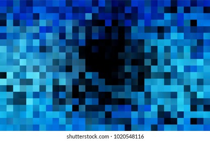 Dark BLUE vector polygonal illustration, which consist of rectangles. Rectangular pattern for your business design. Geometric background in Origami style with gradient. 