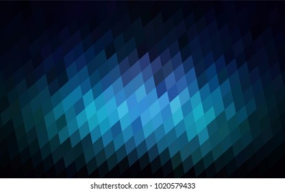 Dark BLUE vector polygonal illustration consisting of rectangles. Rectangular design for your business. Creative geometric background in origami style with gradient.