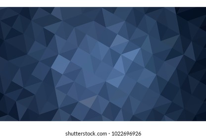 DARK BLUE vector polygonal illustration, which consist of triangles. Triangular pattern for your business design. Geometric background in Origami style with gradient. 