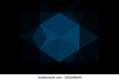 DARK BLUE vector polygonal illustration, which consist of triangles. Triangular design for your business. Creative geometric background in Origami style with gradient